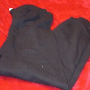 Black elastic waist band with tie jogger sweat pants.